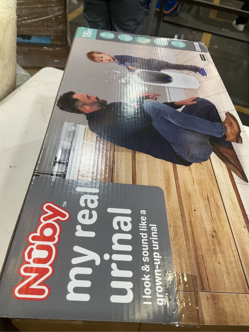 Condition photo showing Good Condition for Nuby My Real Training Urinal - Freestanding - With Life-Like Flush Button and Sound - Potty Training for Boys - 18+ Months - White