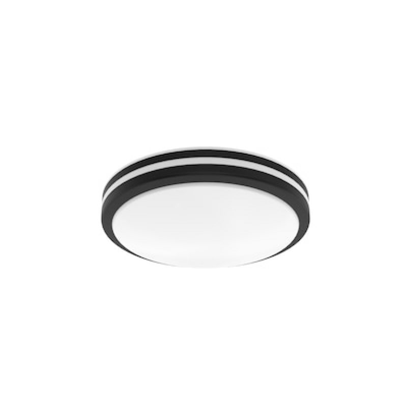 project source with night light 13-in matte black indoor 1 -light led flush mount light with plastic