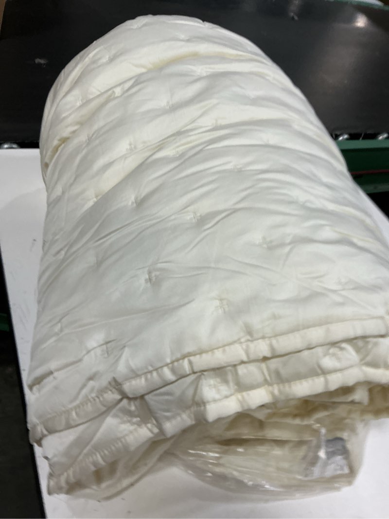 Condition photo showing As Is for (incomplete missing  pillowcases)  bamboo dream quilt set, full/queen, ivory