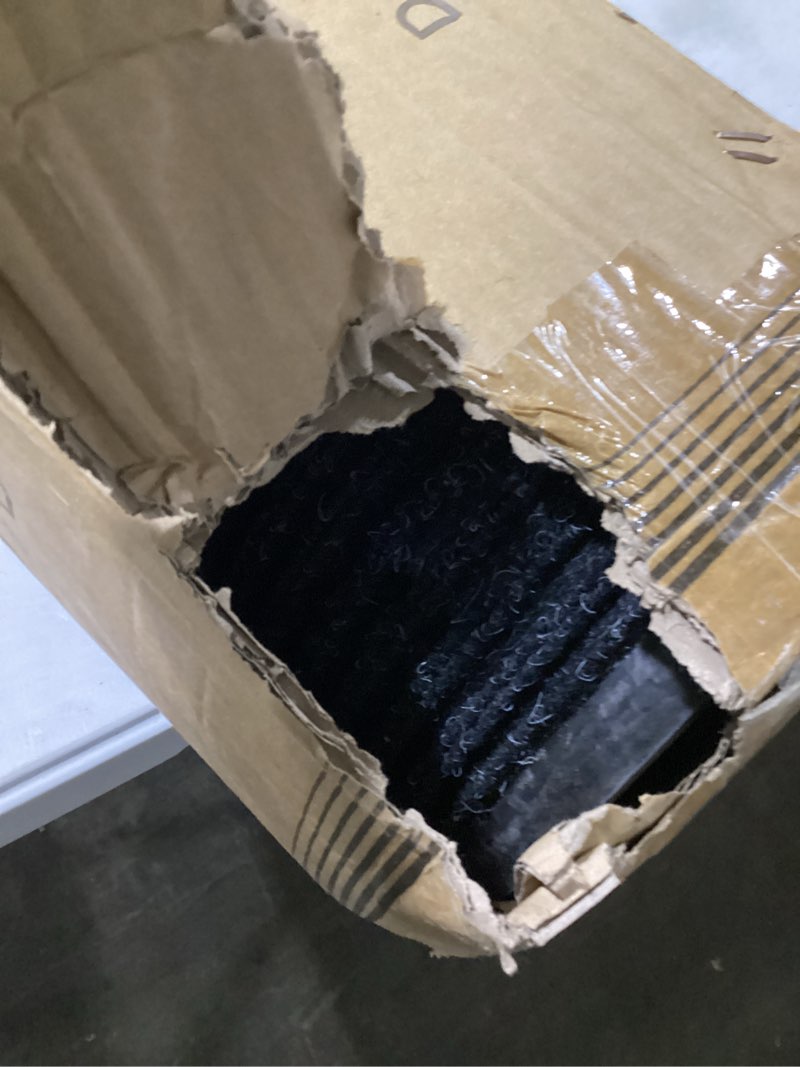 Condition photo showing Good Condition for front door mat indoor outdoor entrance, 48" x 96" all-season heavy duty waterproof doormat, non-slip absorbent entryway mat, easy to clean, low profile commercial floor mat for indoor outdoor 96"x48" black double stripes