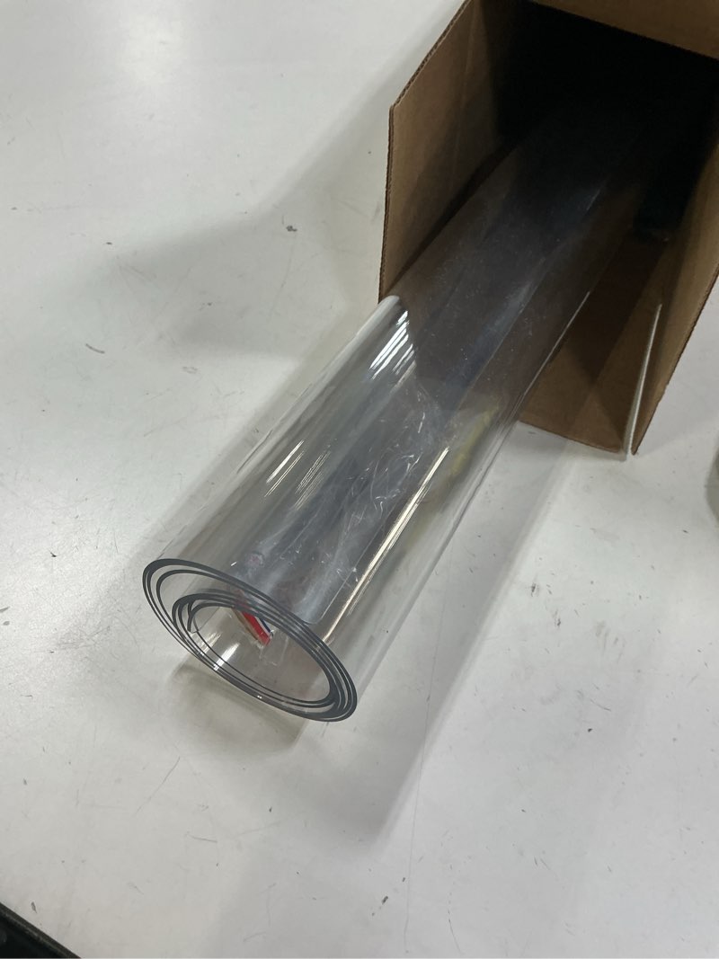 Condition photo showing As Is for 20x48 Inch New Clear Table Pads for Dining Room Table 1.5mm Thick Transparent Table Cover Protector Heat Resistant Easy Clean Wipeable Desk Mat Clear Vinyl Tablecloth Wood Glass Furniture 20 X 48 Inches New Clear 1.5mm