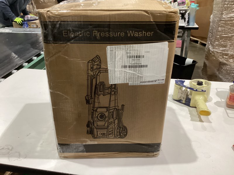 Condition photo showing Good Condition for Electric Pressure Washer, 2.5 GPM Power Washer with 4 Quick Connect Nozzles & Foam Cannon, Portable High Pressure Washer Cleaning Machine for Cars Fences Driveways Patios