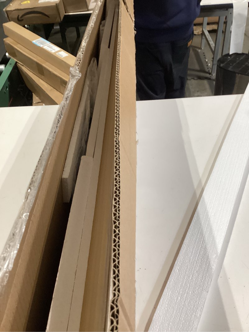 Condition photo showing Good Condition for dual?tier monitor stand for modern desk setup – minimalist wooden and metal riser shelf with transparent acrylic feet for dual monitors, laptops, home office aesthetic?beige and white