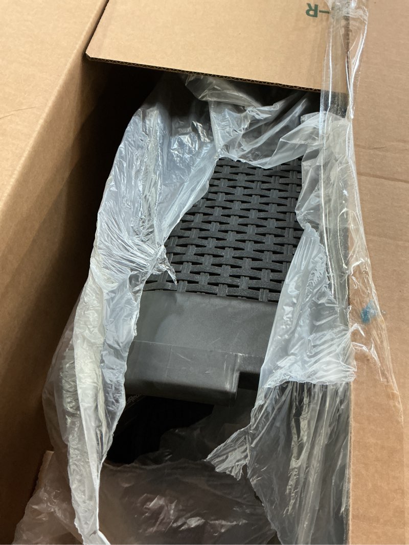 Condition photo showing Good Condition for Mind Reader 60L Slim Laundry Hamper, Clothes Basket, Lid, Wicker Design, Plastic, 17.65"L x 13.75"W x 24.15"H, Black