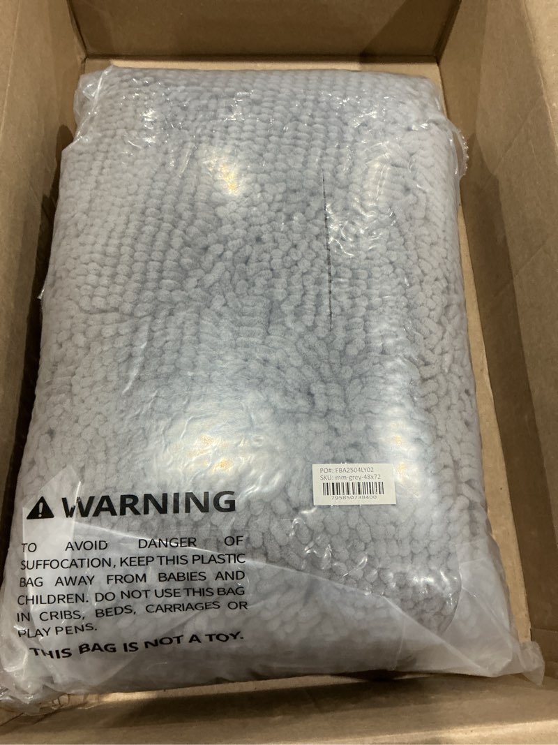 Condition photo showing Good Condition for muddy mat® | super absorbent door mat indoor, microfiber quick dry chenille entryway rug, non-slip front door mat, indoor mats for entryway, machine washable pet rug, grey xxxl 72"x48" grey 48" x 72"
