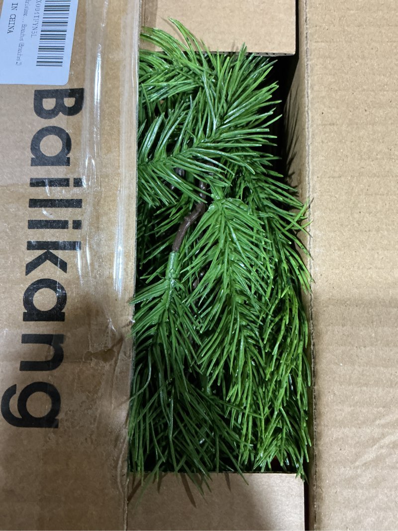 Condition photo showing New/Like New for 8PCS Artificial Pine Branches with Red Berry Pine Cones Artificial Needles Branches Greenery Stems Fake Greenery Floral Arrangements Branches 2