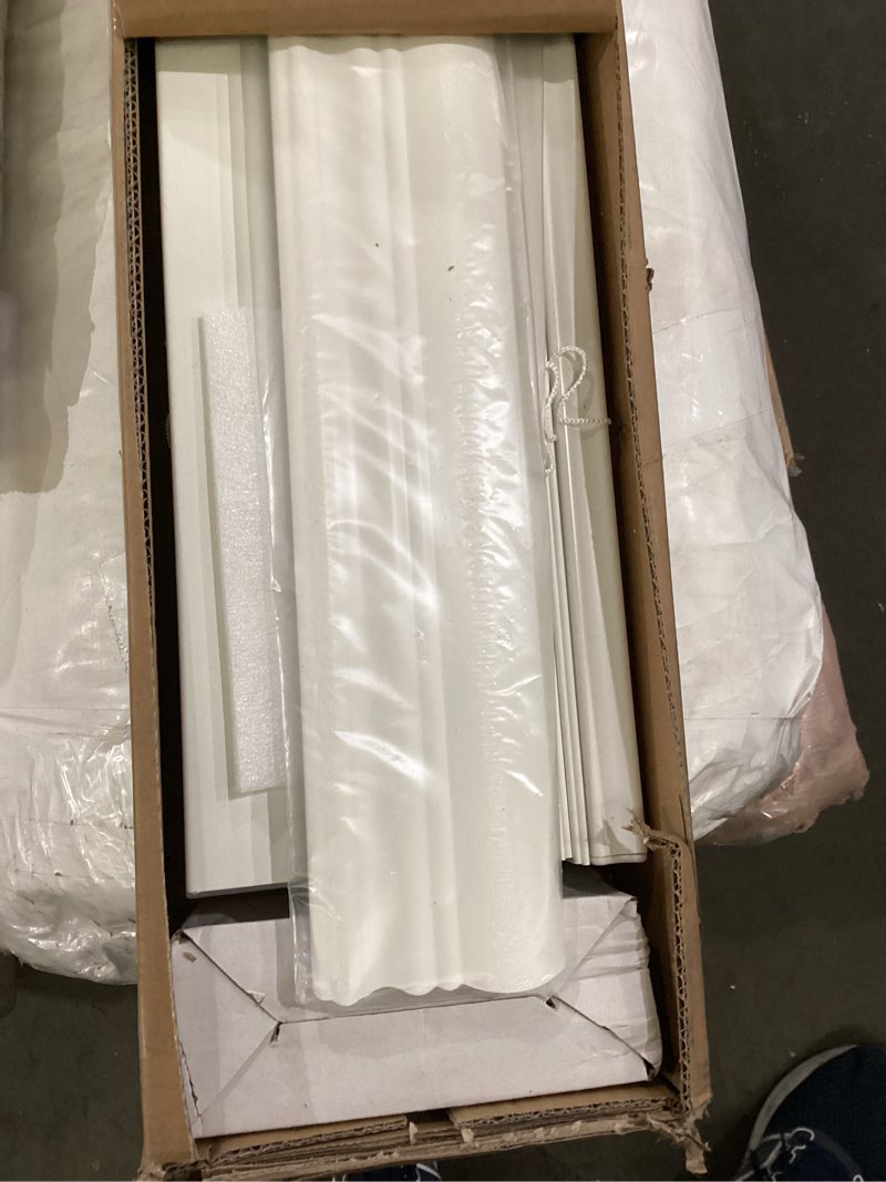 Condition photo showing Good Condition for lazblinds cordless faux wood blinds with crown valance, room darkening & light control, 2 inch horizontal window blinds, blinds for indoor windows - 49" w x 60" h, white white 49"w x 60"h