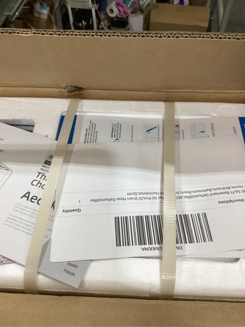 Condition photo showing New/Like New for 3500 Sq.Ft Basement Dehumidifier,AEOCKY Max 50 Pint/D Drain Hose Dehumidifier for Home,Bedroom,Bathroom,Room,Intelligent Humidistat,Quiet