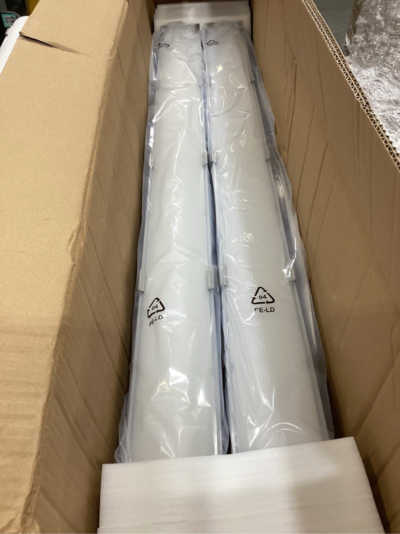 Condition photo showing As Is for glitgate 4ft vapor tight led light, 40-60w 3cct, 6600lm, etl listed, 4 pack