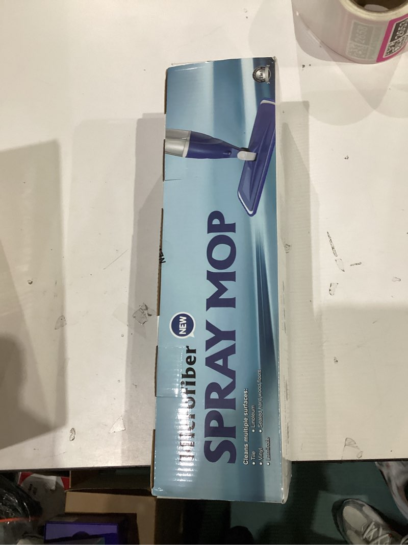 Condition photo showing New/Like New for Microfiber Spray Mop for Floors Cleaning: Wet Dry Hardwood Floor Mops with 3 Washable Reusable Pads for Swiffer Powermop - Flat Mop with Sprayer for Tile Wood Laminate Vinyl Marble Dark Blue