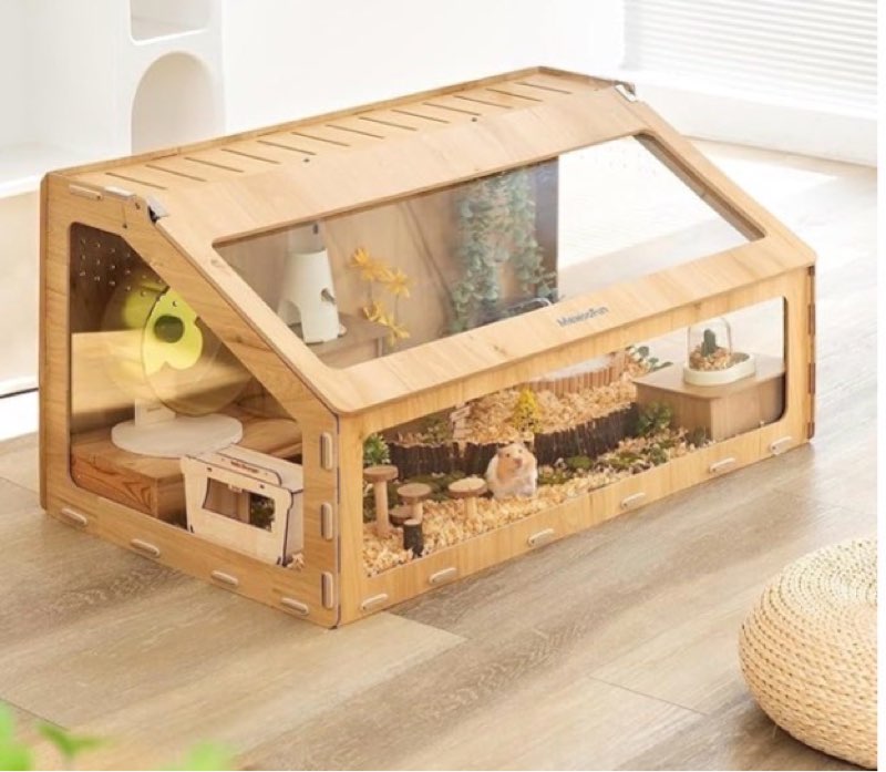 Wooden Hamster Cage for Syrian Hamster  Hamster Cage Without Accessories