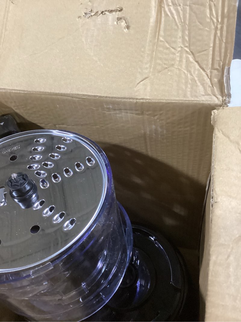 Condition photo showing As Is for BLACK+DECKER 8-Cup Food Processor, Easy Assembly, Stainless Steel S-Blade, Shred, Slice, Chop, Puree, 450W Motor FOOD_GRATER