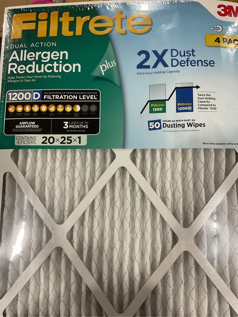 filtrete™ dual-action micro allergen plus 2x dust defense filter, 20 x 25