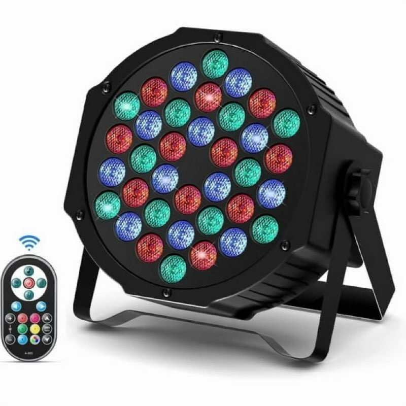 36 LED RGB DMX512 Disco Light Projector with Remote Control, Auto/Sound/Master-Slave Mode, Stage Lighting for DJ Party Bar Wedding Halloween Christmas