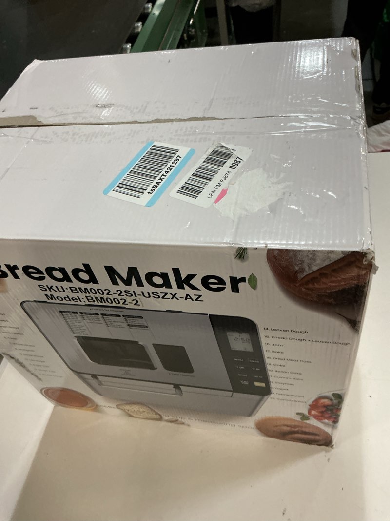 Condition photo showing Good Condition for EUHOMY 25-in-1 Bread Maker Machine 2LB Breadmaker, Bread Machines with Nut Dispenser and Yeast Dispenser, 3 Loaf Sizes 3 Crust Colors, Dough Maker with Customized Options, Gluten-Free, Recipe, Gifts Bread Maker 25 Programs