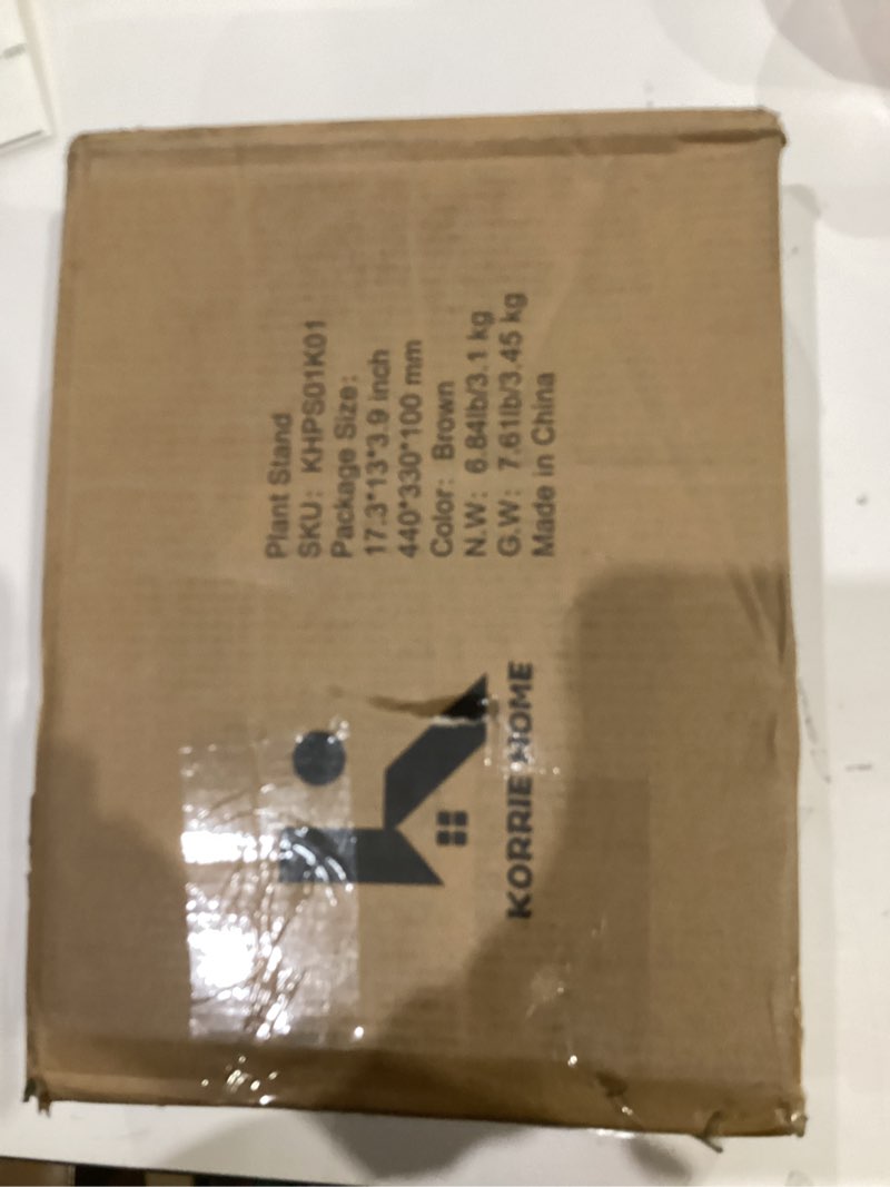 Condition photo showing New/Like New for Tiered Plant Stand Indoor, Tall 4 Tier 5 Potted Wooden Plant Shelf for Multiple Plants, Multi Plant Holder Indoor for Patio Garden Patent Design Living Room Bedroom, Rustic Brown