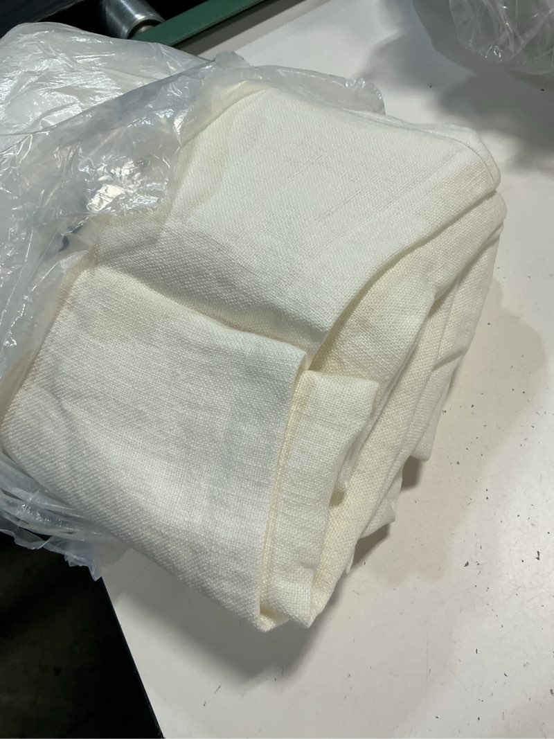 Condition photo showing Good Condition for vintage wash european linen bed cover, full/queen, ivory