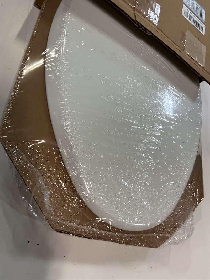Condition photo showing Good Condition for mayfair cassel slow close toilet seat, easy clean, non slip premium wood seat, easy install, made in usa, elongated, white elongated 1 - toilet seat