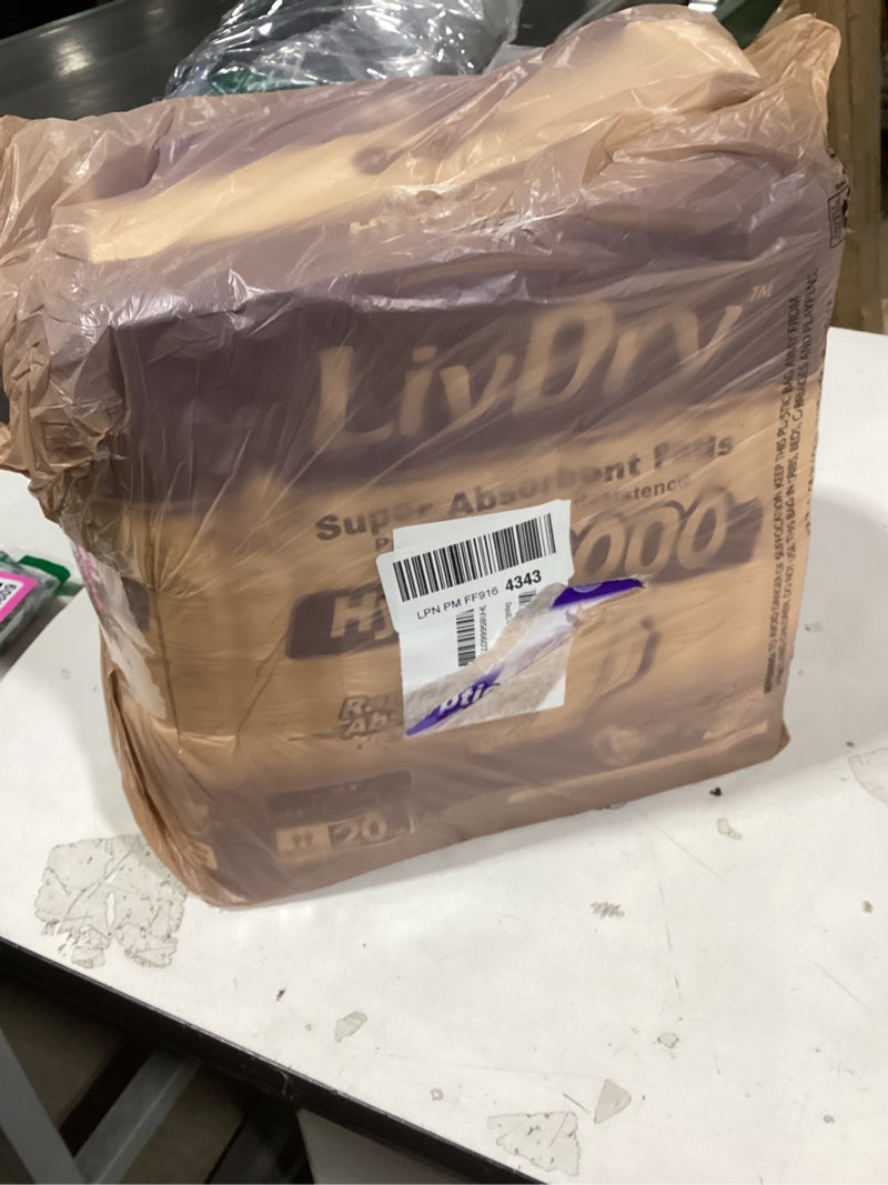 Condition photo showing New/Like New for livdry high absorbency pad insert for incontinence briefs and adult diapers, women and men, hyper 2000 (20 count)