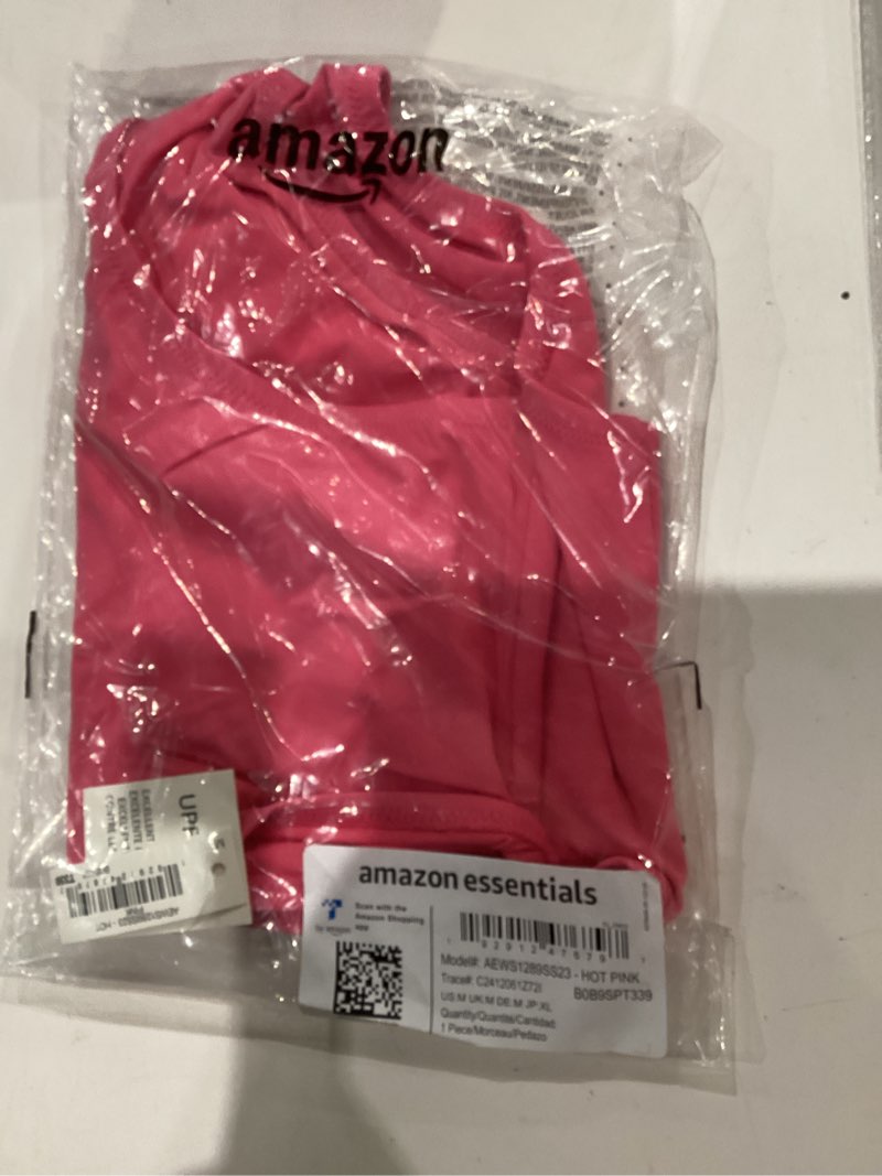 Condition photo showing New/Like New for Amazon Essentials Women's High Waist Swim Bottom (Available in Plus Size) Medium Hot Pink