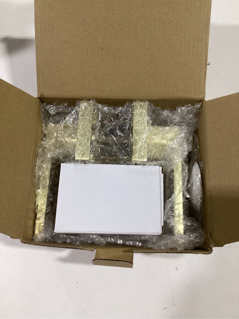 Condition photo showing New/Like New for JO.KO Brushed Golden Door Handles,Privacy Door Lever,Keyless Interior Satin Brass Door Knobs, Heavy Duty Door Lock for Bedroom Bathroom 1 Pack Polished Brass Keyless