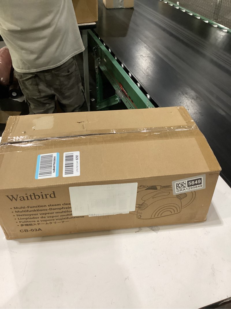 Condition photo showing Good Condition for waitbird steam cleaner, steam cleaner for home, handheld steamer for cleaning with 21 accessories,248 °f high temperature,suitable for grout,floor,sofas,upholstery,window,carpet yellow