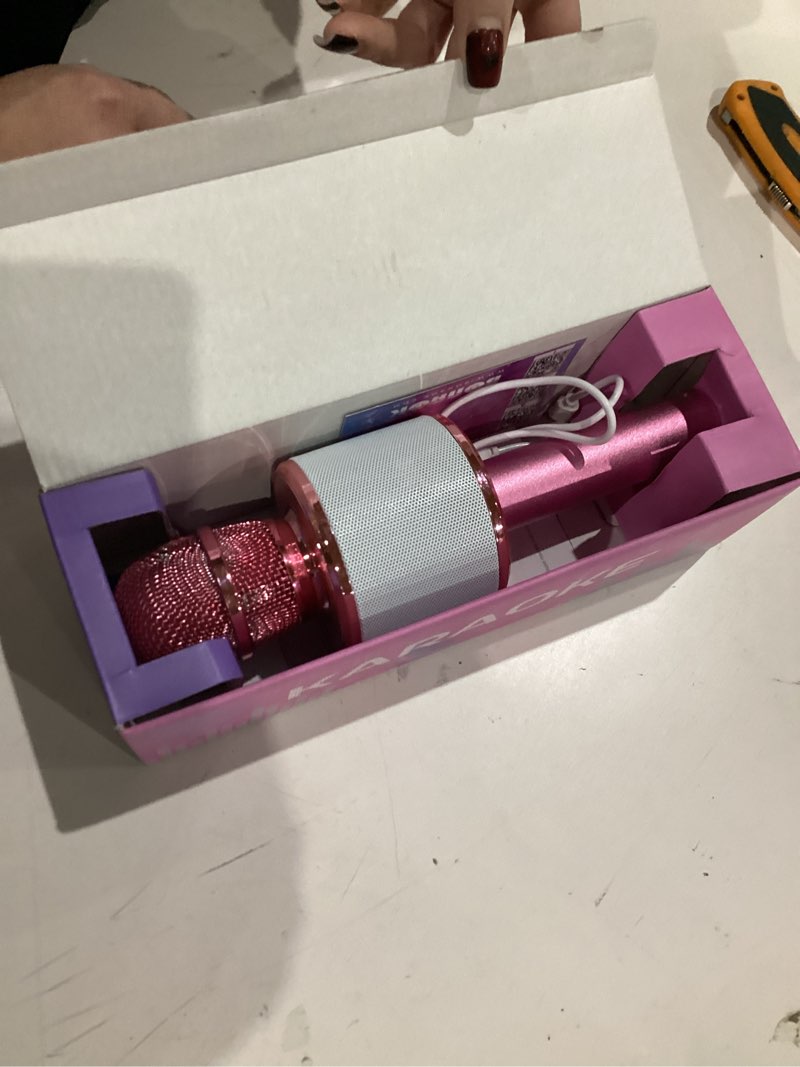 Condition photo showing Good Condition for BONAOK Karaoke Microphone for Kids & Adults - Bluetooth Microphones Singing Mic with Disco Lights, Echo Effect, Built-in Speaker Portable Karaoke Player for Party Travel Gifts Q78(Light Pink)