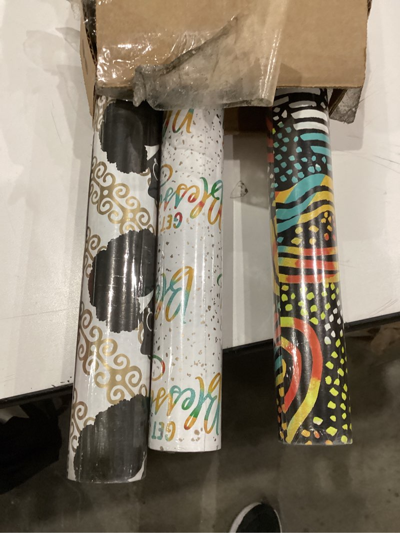 Condition photo showing As Is for (Similar to) (different paper)  n\nHallmark All Occasion Reversible Wrapping Paper Bundle - Happy Birthday (3 Rolls - 75 sq. ft. ttl) Cupcakes, Stripes, Flowers, Polka Dots