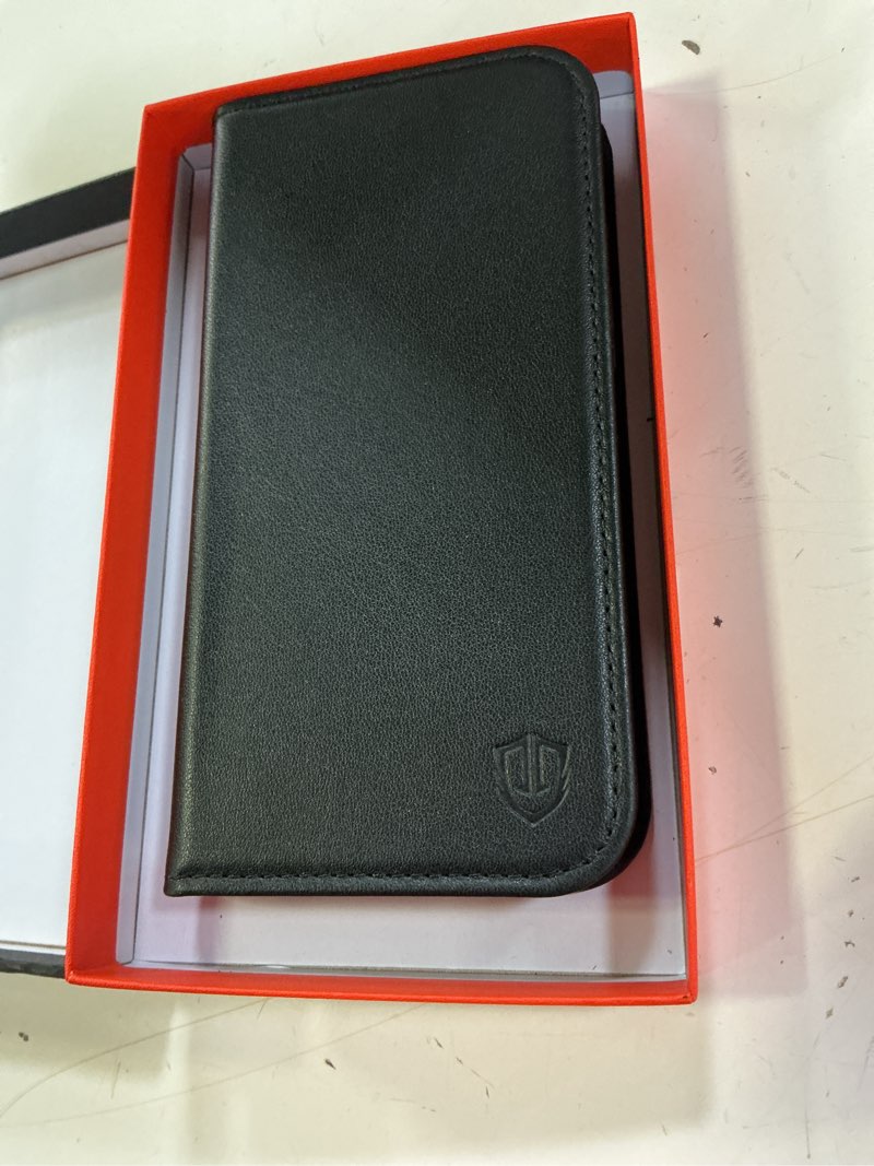 Condition photo showing Good Condition for shieldon wallet case for iphone 17e & for iphone 16e 6.1", genuine leather rfid blocking credit card holder folio magnetic kickstand shock-absorbent protective cover compatible with iphone 17e - black