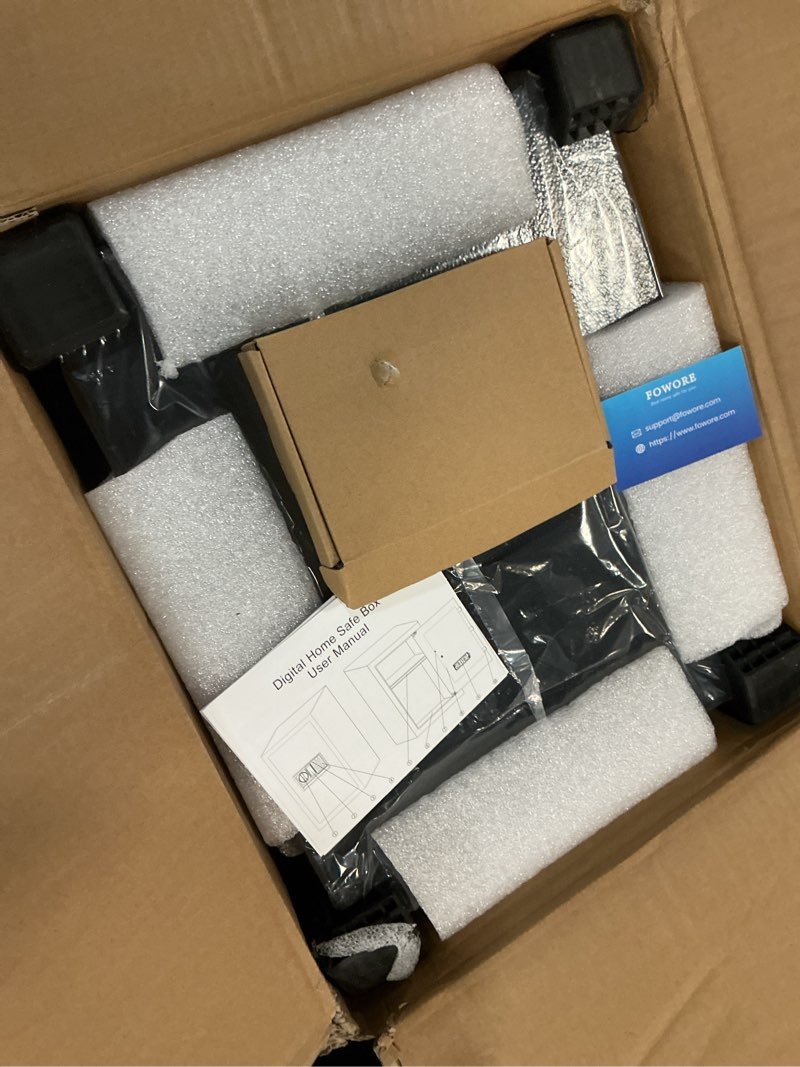 Condition photo showing As Is for 23.62 inches Tall Safe Box, 4.4 Cuft Home Safe with Fireproof Waterproof Bag, Anti-Theft Digital Security Lock Box with Smart Alert System, Removable Shelf, Mute Function, Document Safes for Jewelry 23.62"H x 12.2"D x 14.96"W
