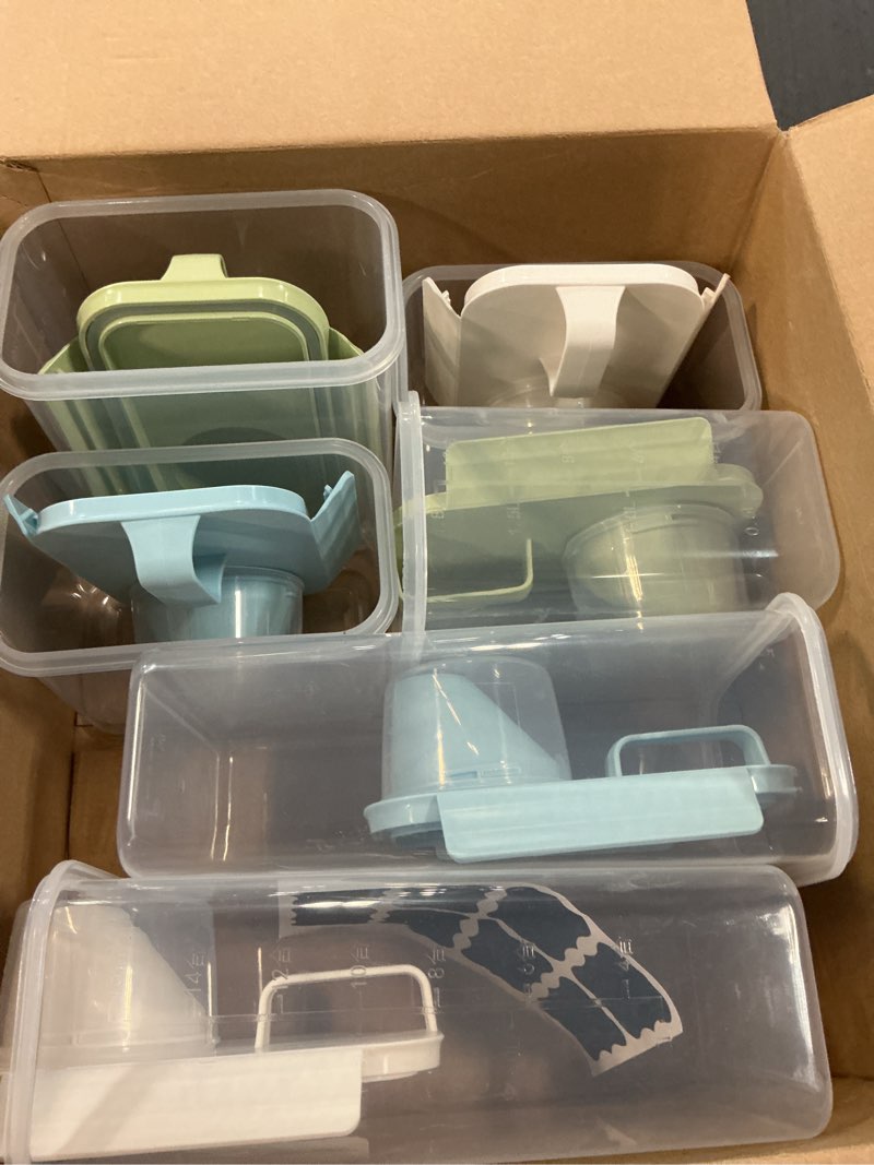 Condition photo showing New/Like New for lemonroad 6 pcs cereal container organizer sets, 1.3l & 1.8l & 2.5l, airtight plastic kitchen organizer bin with lids, dry food storage for pet food, rice, oatmeal, sugar dispenser