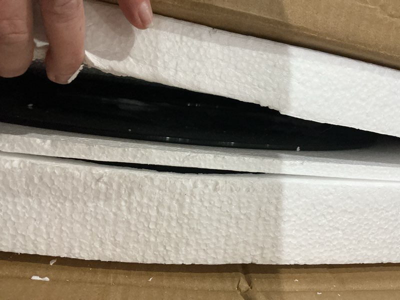 Condition photo showing Good Condition for aboxoo Nesting Coffee Table Grey Glass Table Set of 2, Small Round Glass Nesting Tables for Living Room Bedroom, Accent Tea Table with Metal Frame Modern Industrial Simple Grey Glass Glass