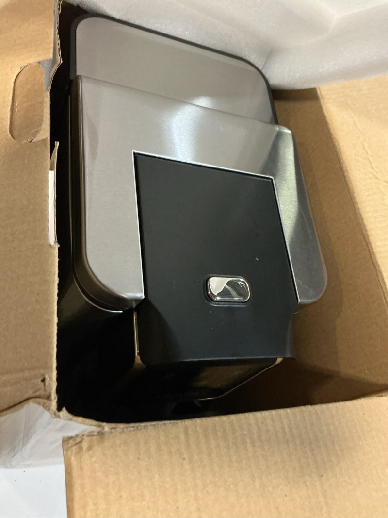 Condition photo showing As Is for single serve coffee maker for k-cup pod & grounds, hot and iced coffee maker, 6 to 14oz brew sizes, 50oz removable reservoir, strong button feature, fit 6.5" mugs, stainless steel, black black 11.2 inch
