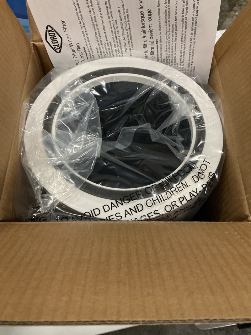 Condition photo showing New/Like New for clorox large room air purifier true hepa replacement filter 1500 sq. ft. capacity removes 99.97% of allergens up to 0.1 micron compatible with 11010 & 11011 1 count (12010)