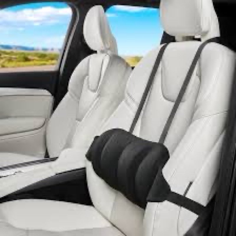 Veitail Lumbar Support Pillow for Car,Back Support for Car Seat Cushion,Adjustable Straps Securely F