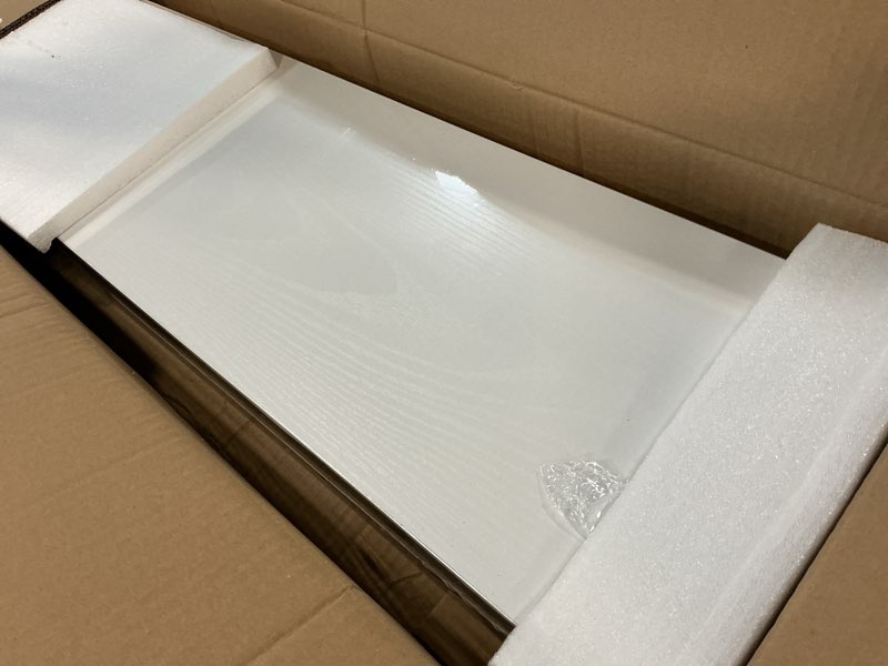 Condition photo showing Good Condition for bayka floating shelves for wall, 36 inches long wall mounted rustic wood shelves for bathroom, bedroom, living room, kitchen, office, hanging shelf for books/storage/decor(white,set of 2) c. white - modern minimalist style 36inches