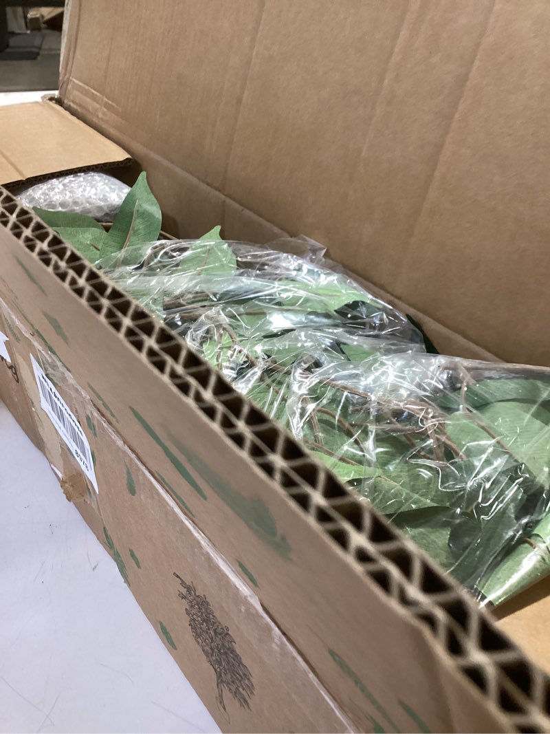 Condition photo showing Good Condition for 4ft ficus artificial trees with natural curved trunks, 48" tall lush faux tree for home decor indoor, green lifelike fake ficus tree artificial plants 1 4ft