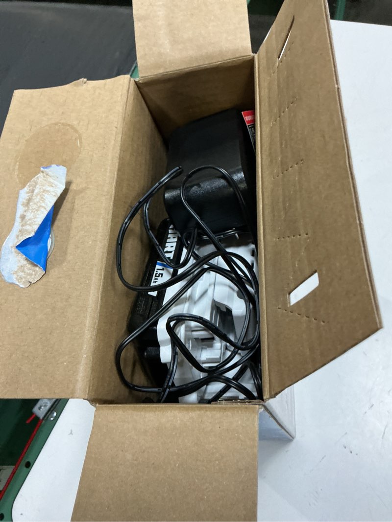 Condition photo showing As Is for hart 20-volt cordless 1/2-inch drill/driver kit, (2) 1.5ah lithium-ion batteries, gen 2