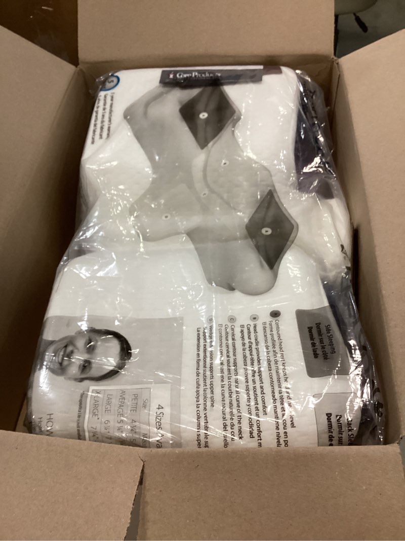 Condition photo showing Good Condition for Therapeutica Cervical Orthopedic Foam Pillow - Neck Support Pillow - Great Gift for Side & Back Sleepers - Ergonomic Pillow for Neck Support, Relief, & Spinal Alignment – Average Size, Firm Average White