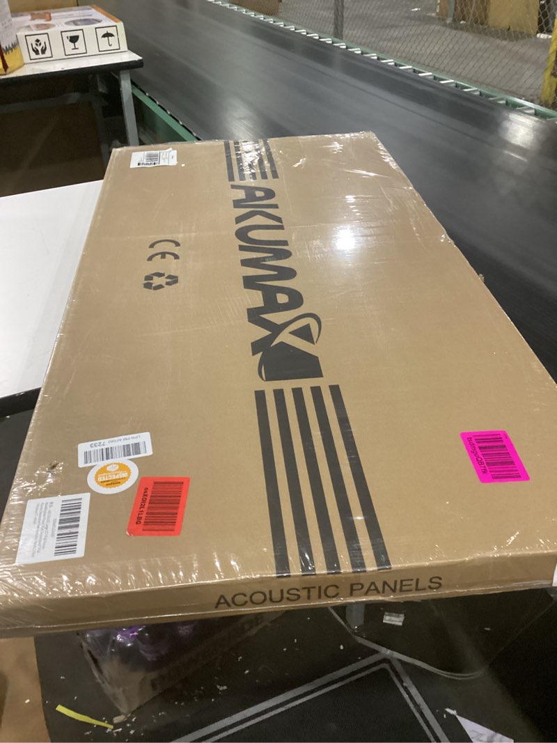 Condition photo showing New/Like New for AKUMAX Sound Proof Foam Panels for Walls-Wood Wall Slat Acoustic Panels for Wall and Ceiling-96x24Inches 2 Soundproof Solar Panels,3D Wall Panels for Home Decor (Walnut) 2pcs-24in*48in Walnut