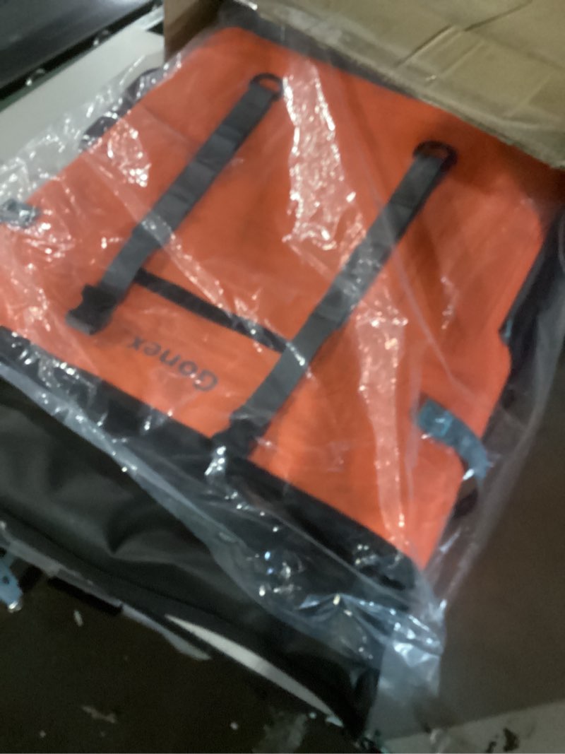 Condition photo showing New/Like New for gonex ultralight waterproof tpu backpack, 55l roll top dry bag with comfortable padded back panel for kayaking boating camping fishing travel,orange 55l orange