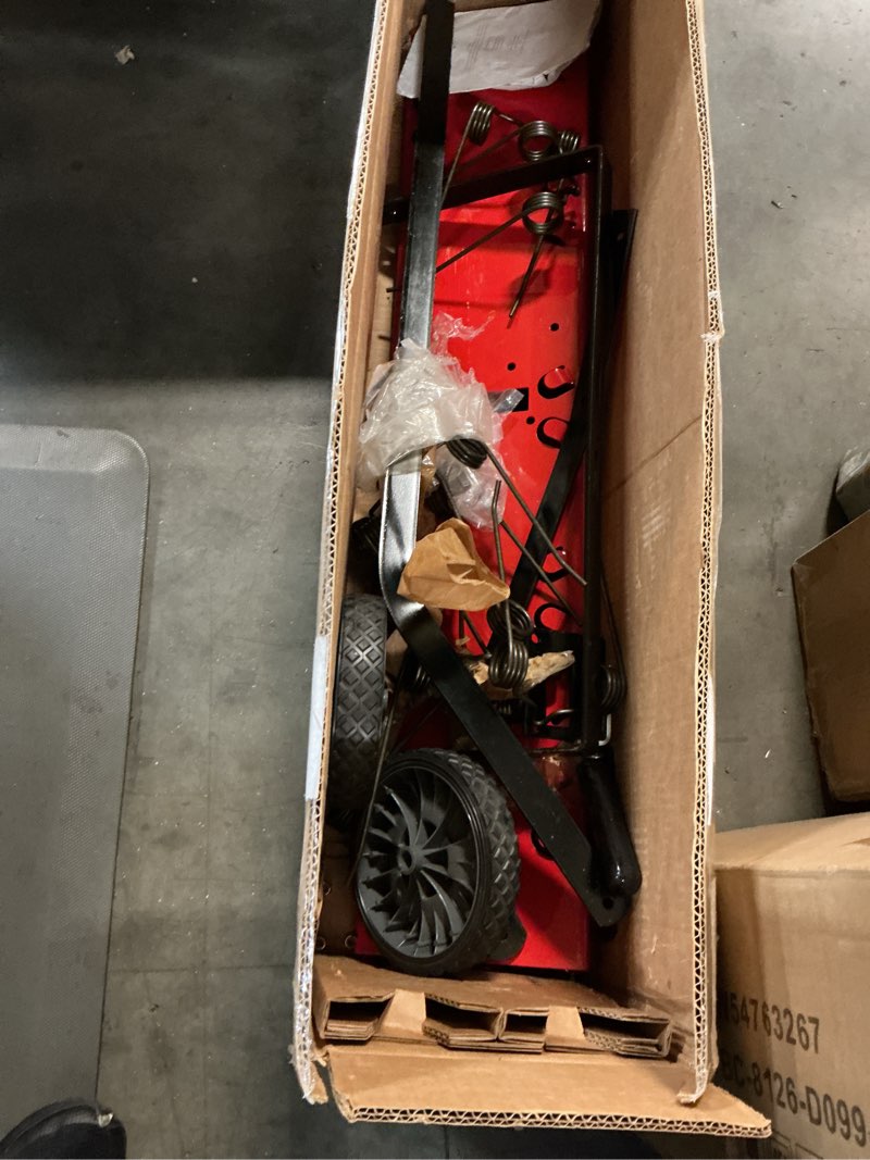 Condition photo showing As Is for craftsman (cmxgzbf7124315), 40-inch tow behind lawn dethatcher, 20 durable spring steel tines lawn dethatcher, designed to pull behind lawn and garden tractors, black
