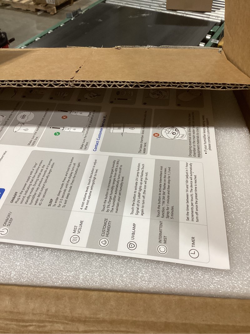Condition photo showing New/Like New for Humidifiers for Large Room Home Bedroom 2000 sq.ft. 17L/4.5Gal Large Humidifier with Extension Tube & 4 Speed Mist,Top Fill Wholehouse Humidifier with 360°Nozzle for Plant Commercial Greenhouse(Black)
