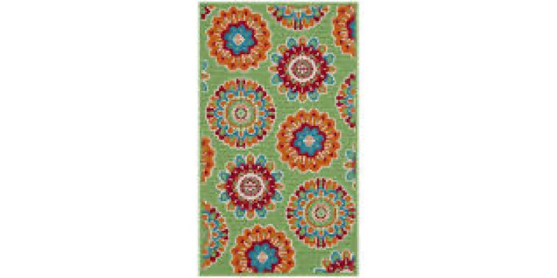 8 ftx10 ft ,Sonoma Goods For Life® Floral Medallion Indoor / Outdoor Area or Throw Rug, green