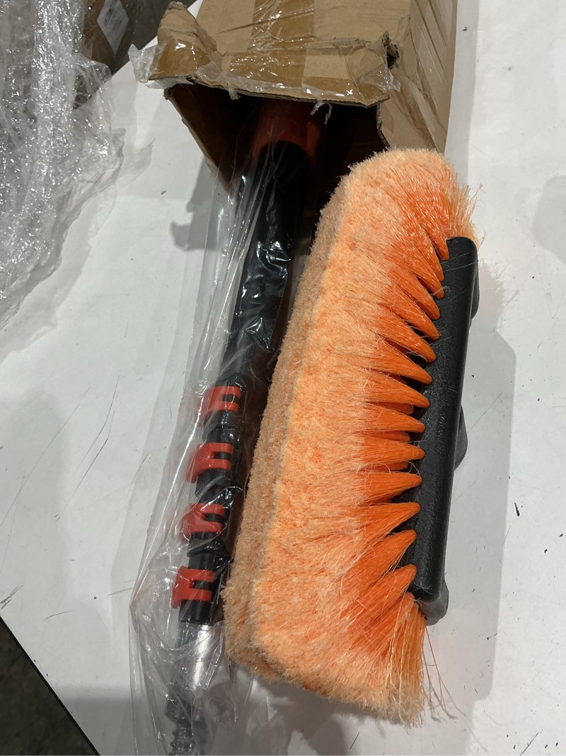 Condition photo showing As Is for sisupassie 16ft car wash brush with long handle, car cleaning brush kit with soft bristle brush, solar panel cleaning kit, window squeegee, microfiber mop, wheel brush, mitt for truck, rv, boat