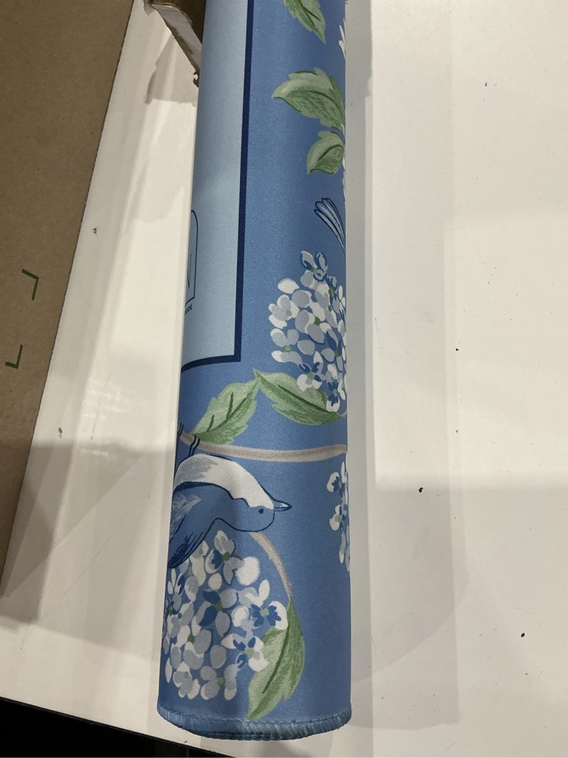 Condition photo showing Good Condition for hutch & nook mahjong mat | 33" non-slip card table cover | decorative game mat for mahjong set, dominoes, poker & more (blue & white bird)