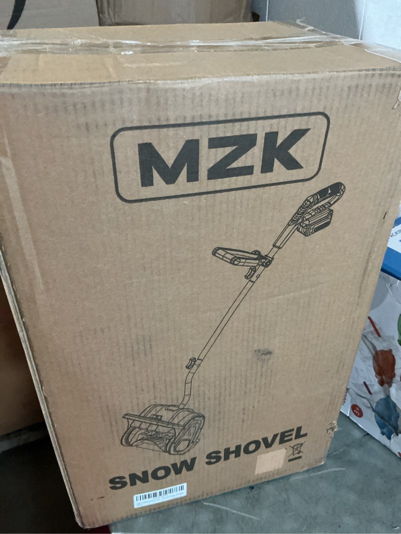 Condition photo showing Good Condition for mzk cordless snow shovel, 20v 13-inch battery powered snow thrower, battery snow blower with directional plate & adjustable front handle(4.0ah li-ion battery & fast charger included),red