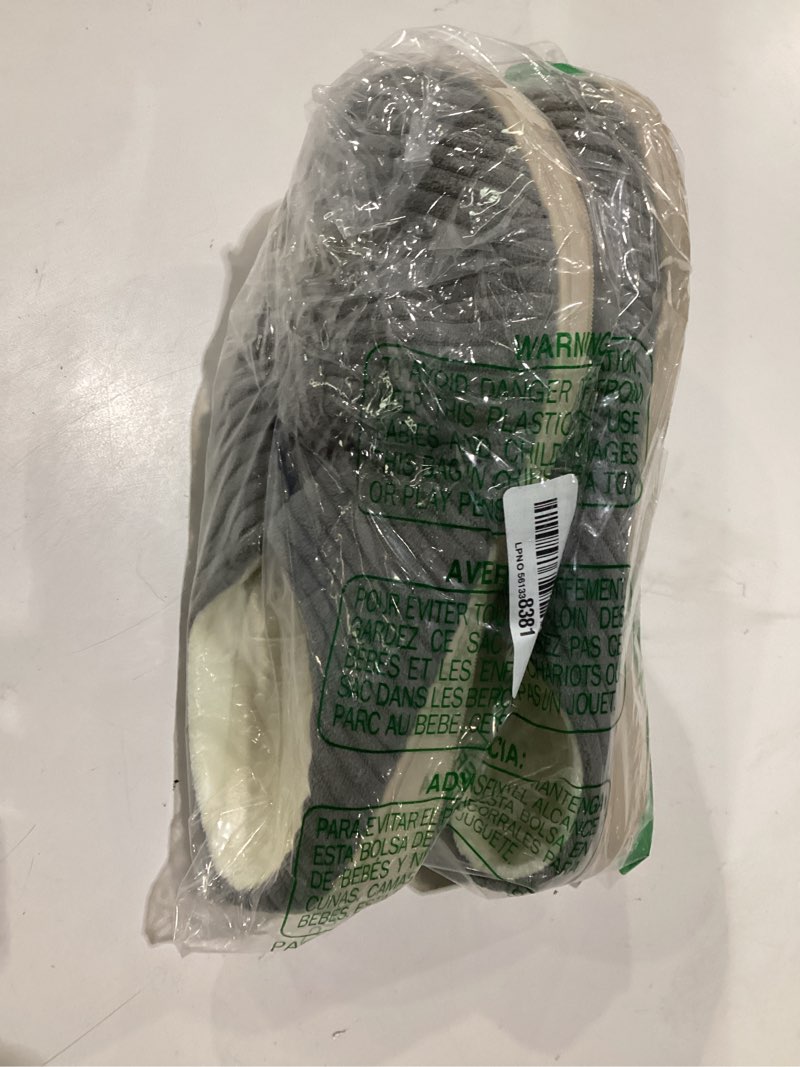 Condition photo showing As Is for gray slipper shoes