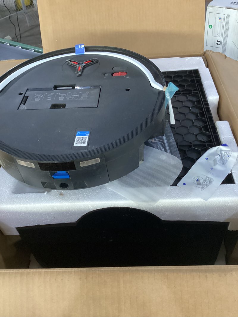 Condition photo showing As Is for not tested**** ecovacs deebot x11 omnicyclone robot vacuum and mop, powerboost charging, ozmo roller 2.0 self-washing, 19,500pa suction, bagless station, aivi 3d navigation, hardwood/carpet/tile