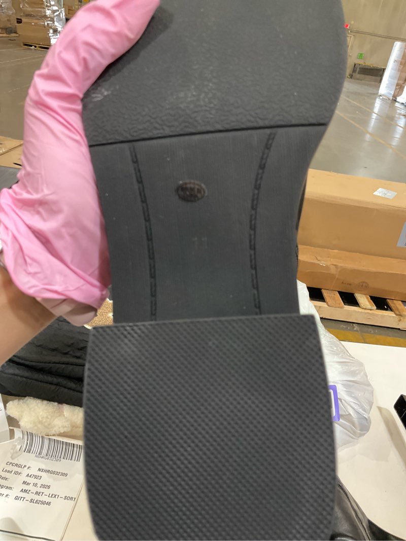 Condition photo showing As Is for Black boots size 11